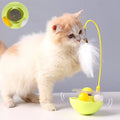 3-in-1 interactive cat tumbler toy with feather teaser