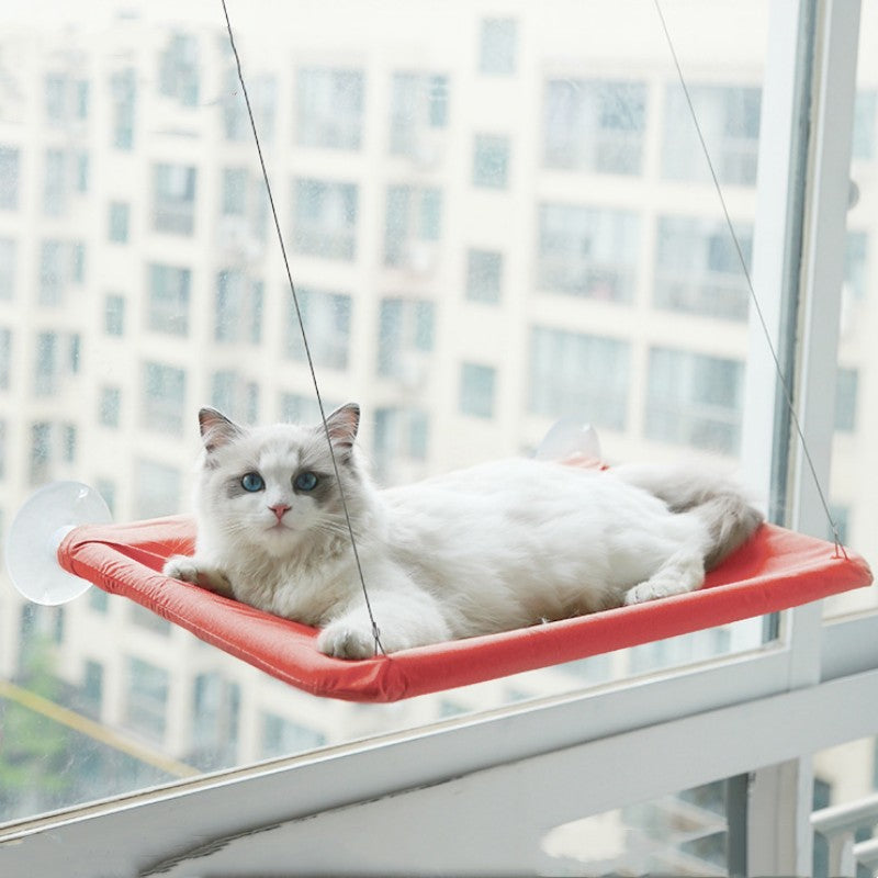 Window-mounted cat hammock, alternate view